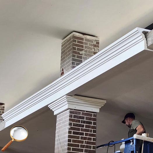 Декоративная накладка из стеклофибробетона маскирует и украшает торец плиты