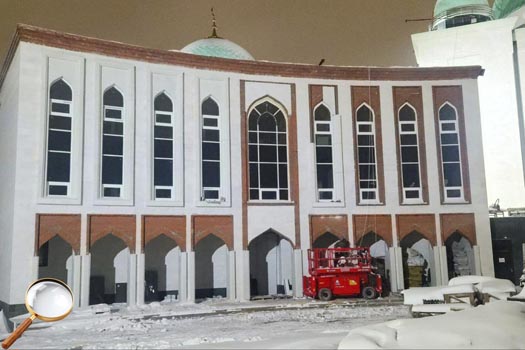 Монтаж архитектурного декора СФБ на фасад мечети в Набережных Челнах