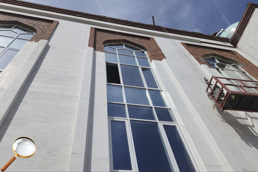 Соборная Мечеть Набережных Челнов облицована декором из белого СФБ Соборная Мечеть Набережных Челнов облицована декором из белого СФБ